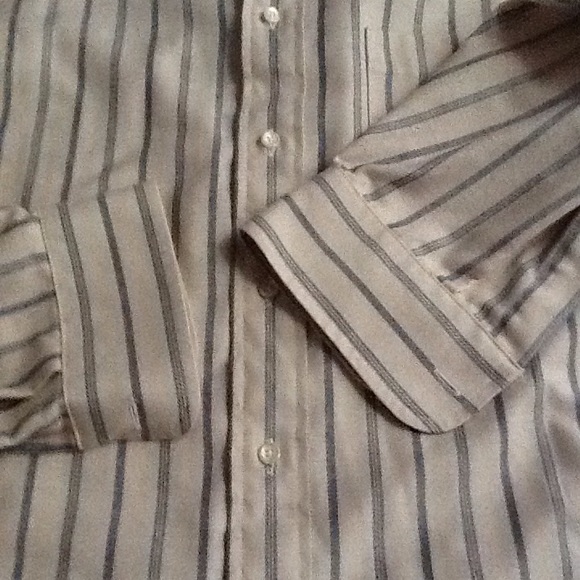Arrow Oxford Blue Striped Shirt Sz 18/33 Big - Picture 7 of 7